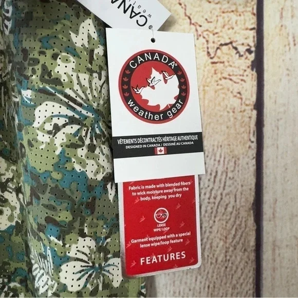 Canada Weather Gear Mens Vented Floral Camou performance shirt size Medium - Picture 8 of 14